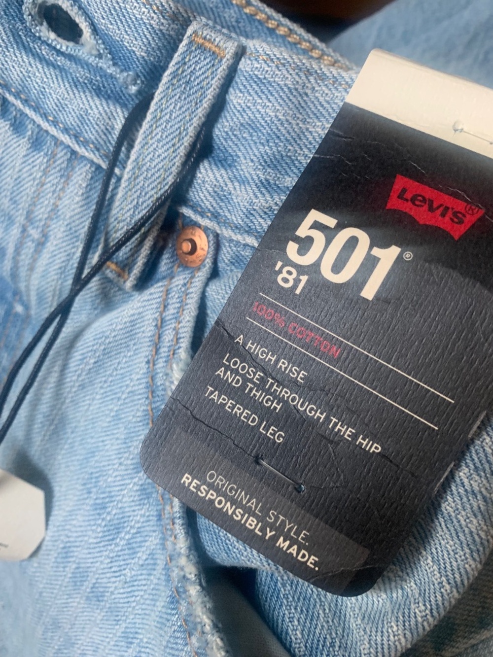 Levi’s 501’81 Jeans Light Denim Striped size 24